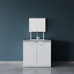 Мойка лабораторная металлическая ЛК-900 СМС-Г (кол-во раковин - 1)